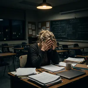 Professora exausta