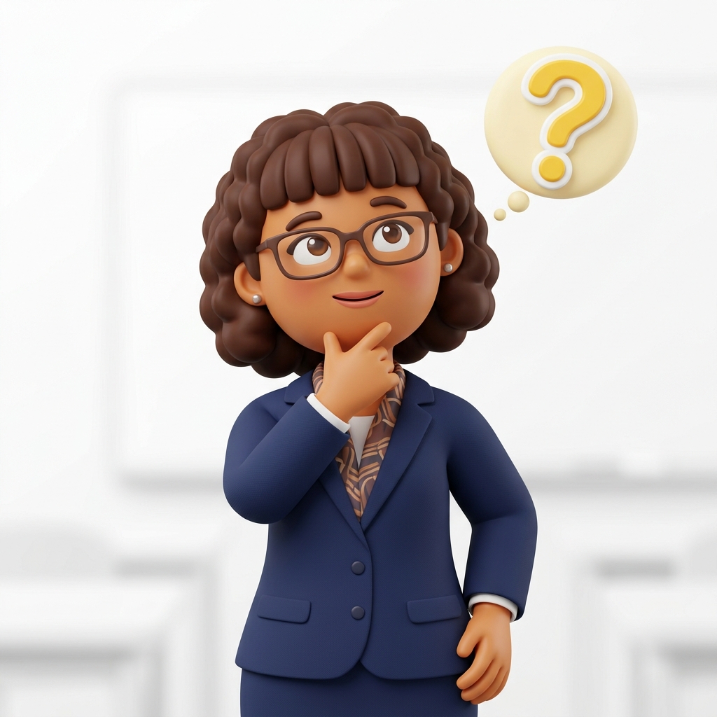 Professora pensativa